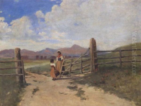 Mor Og Barn Ved Et Led Pa Den Italienske Campagne - view 1
