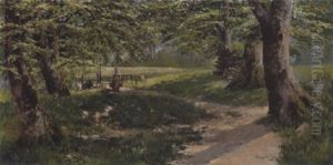 Pige Pa En Skovsti Pige Pa En Skovsti