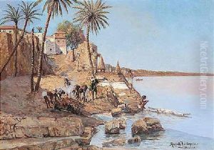 On The Banks Of The Ganges At Benares, North India
