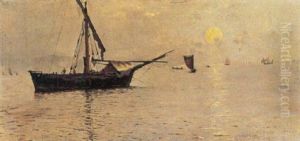 Parti Fra Middelhavet Med Solen, Der Reflekterer I Havets Overflade