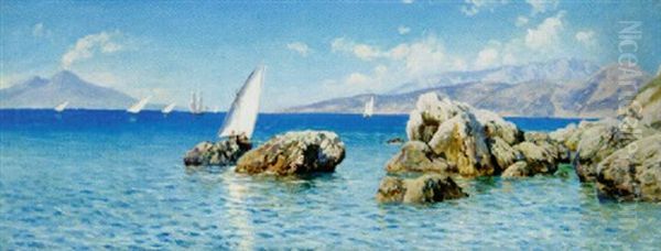 Sailing Boats Off The Coast Of Capri - view 1
