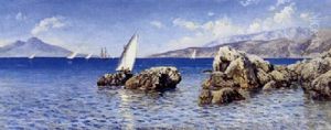 Parti Fra Capri Med Udsigt Mod Vesuv by Holger Hvitfeldt Jerichau