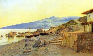 Optrukne Bade Pa Stranden. Krim by Holger Hvitfeldt Jerichau