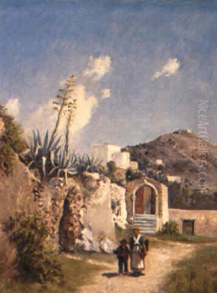 Peasants In A Southern Italian Landscape - view 1
