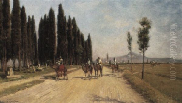 Arab Travellers On A Road - view 1