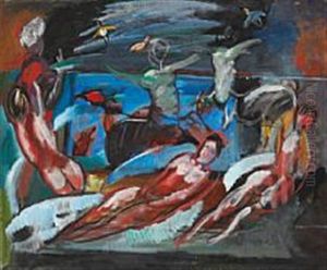Composition, Sketch For "havguder" (sea Gods) by Jens Adolf Jerichau