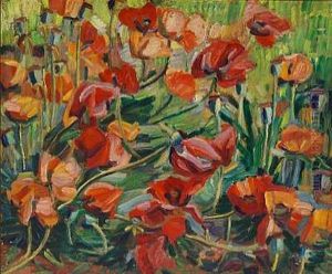 Blomstrende Valmuer by Jens Adolf Emil Jerichau