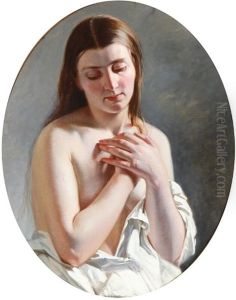 A Study Of A Young Nude Folding Her Hands