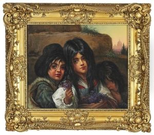 Little Roman Girls Offering Violets
