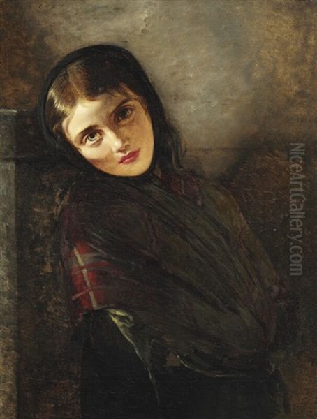 Young Italian Woman With A Red Shawl - view 1