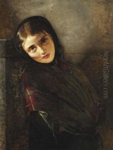 Young Italian Woman With A Red Shawl