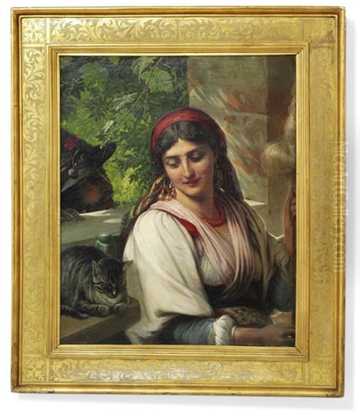 Italian Woman At The Spindle - view 1