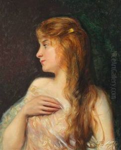 Young Girl With Gingery Hair (the Artist's Daughter Sophie?) by Elisabeth Anna Maria Jerichau-Baumann