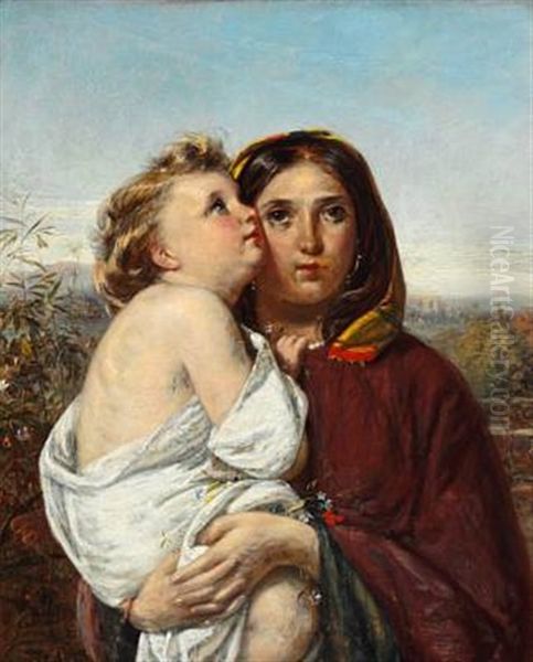 Italian Woman With A Fair-haired Child - view 1