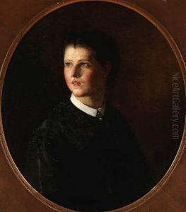 Portrait Of The Young Elisabeth Sandholm by Elisabeth Anna Maria Jerichau-Baumann