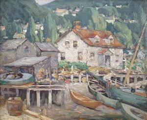Shore Scene In Nova Scotia by Charles Basing