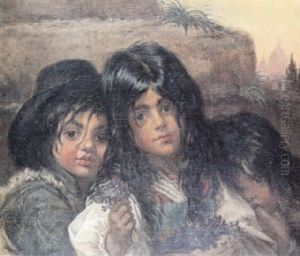 Romerske Smapiger, Der Falbyder Violer, I Baggrunden Peterskirken