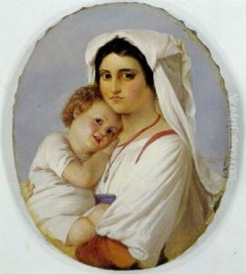 En Mor Med Sit Barn by Elisabeth Anna Maria Jerichau-Baumann