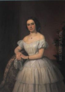 Ung Kvinde I Hvid Kjole by Elisabeth Anna Maria Jerichau-Baumann