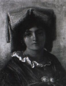 Portraet Af Italienerinde by Elisabeth Anna Maria Jerichau-Baumann