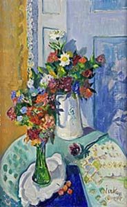Stilleben Med Sommarblommor by Erik Jerken