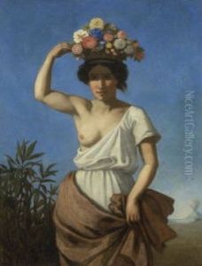 Junge Italienerin Mit Blumenkorb Junge Italienerin Mit Blumenkorb