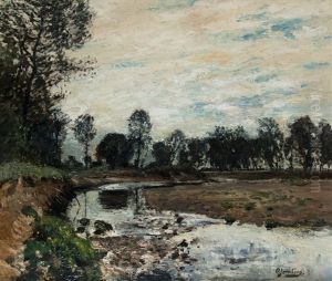 At The Stream by Olof August Andreas Jernberg