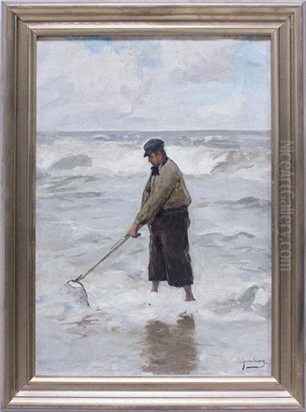 Krabbenfischer In Der Meeresbrandung Am Strand - view 1