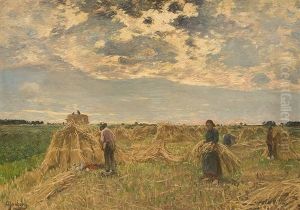 Harvest In The Sunset Light by Olof August Andreas Jernberg