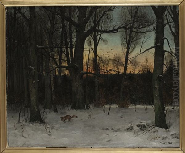 Vinterlandskap Med Rav - view 1