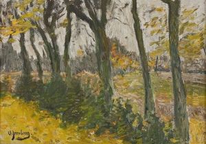 Waldweg (+ Herbstwald; 2 Works) by Olof August Andreas Jernberg