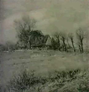 Landskap Med Trad Och Gard by Olof August Andreas Jernberg