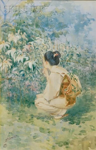 Woman In The Garden - view 1