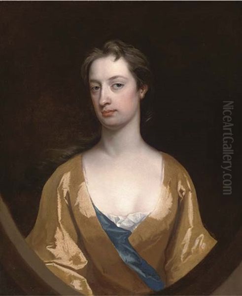Portrait Of Mrs Dunbar In A Yellow Gown - view 1