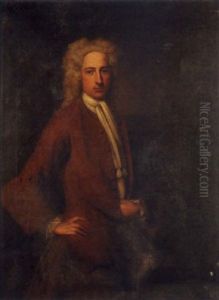 Portrait Of A Gentleman (sir Thomas Gibson Bt.?) Standing In A Brown Coat And A White Cravat