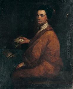 Portrait Of Henry Meredyth Wearing Brown Robes And A Blue Cap by Charles Jervas