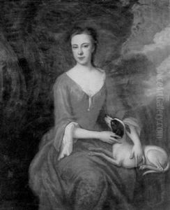 Portrait Of A Lady, Seated With A Dog On Her Lap, In A Rocky Wooded Landscape Portrait Of A Lady, Seated With A Dog On Her Lap, In A Rocky Wooded Landscape