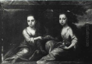 Portrait Of Two Girls In A Wooded Landscape Portrait Of Two Girls In A Wooded Landscape