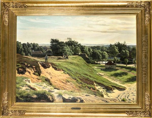 Weite Landschaft Mit Blick Auf Ein Dorf Un Spielenden Kindern - view 1