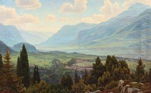View Of The Adige Valley In Trento, Italy