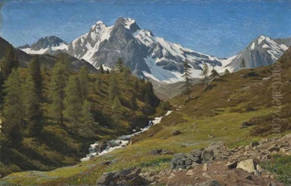 An Alpine Torrent In The Spring - view 1
