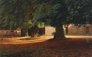 Oktobersolskin I Gaarden. Motiv Fra Endrupholm Oktobersolskin I Gaarden. Motiv Fra Endrupholm