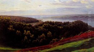 Skovklaedte Bakker Med Udsigt Over Mariager Fjord by Henrik Gamst Jespersen