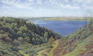 Udsigt Over Mariager Fjord Med Hobro I Baggrunden