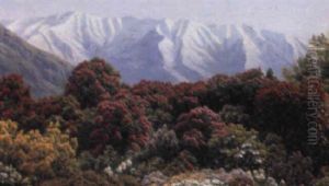 Parti Fra Alperne Med Blomstrende Rhododendroner by Henrik Gamst Jespersen