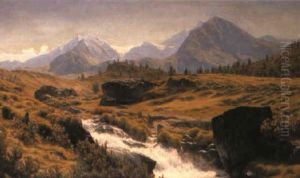 A Mountainous Landscape With A Stream by Henrik Gamst Jespersen