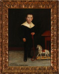Portrait Of A Small Boy With His Toy by Carl Ludwig Jessen