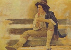 Studie Af Kortspillende Romer by Carl Ludwig Jessen