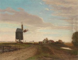 Landscape With Windmill by Eugen Jettel