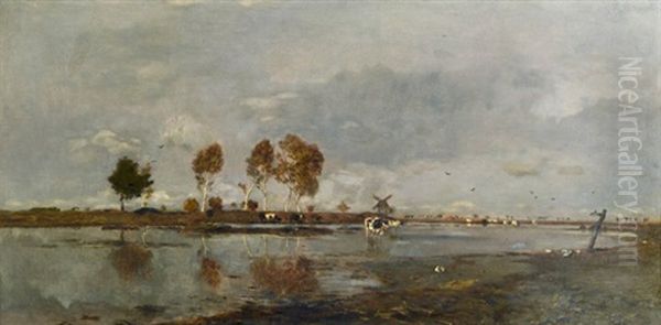 Flusslandschaft Mit Weidevieh - view 1